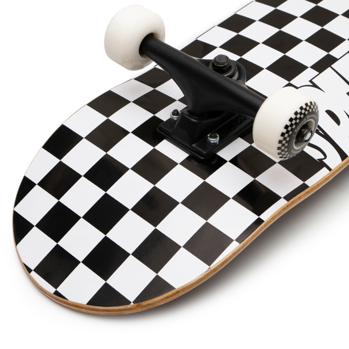 SPEED DEMONS checkers soft top complete skateboard 7.25'' - Mavro/Aspro